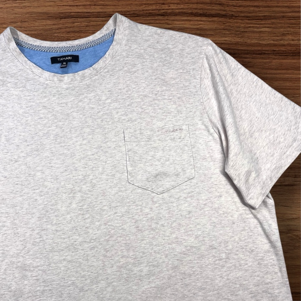 Tahari Men’s Soft Feel Oatmeal Cream Short Sleeve T-Shirt. XL